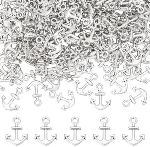 UNICRAFTALE Anker Anhänger Metallanhänger Ozean Motiv Perle Anker Seemann Nautische Halskette Charms Für Seeleute Marine DIY Ornamente Schmuckherstellung Zubehör