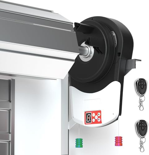 Electric Roll Up Door Opener with Built-in Motor and 2 Remotes, Ideal for Garage Warehouse Farm Barn Access