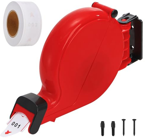 Jowgut Ticket Number Dispenser, Take a Number Dispenser with 1 Roll 1000 Tickets, from 000-999, 3-Digits Ticket Vending Machine for Queue Call System, Restaurant, Bank, Wall Desk Counter Gag