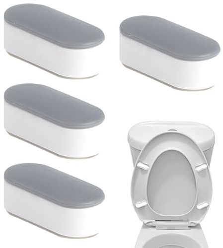 WeddHuis Lot de 4 Tampons Adhésifs Universels pour Abattant WC – Amortisseurs de Couvercle de Toilette