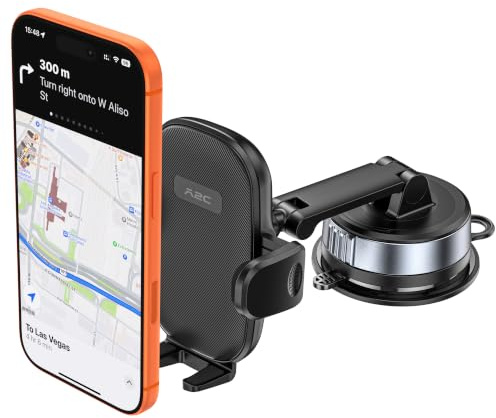 APPS2Car Handyhalterung Auto, Starker Vakuum-Saugnapf für Armaturenbrett & Windschutzscheibe, Anti-Shake Doppelarm, 360° Verstellbare Universelle Smartphone Halterung | 360° Drehung und Dual-Achsenarm, One-Touch-Entriegelung, Freisprecheinrichtung für iPhone, Samsung und mehr