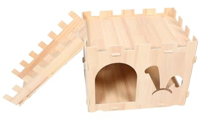 BESPORTBLE Cachette pour Lapins Château Bois pour Hamster Habitat pour Petit Animal Abri Mignon pour Cochon Maisonnette Bois pour Souris