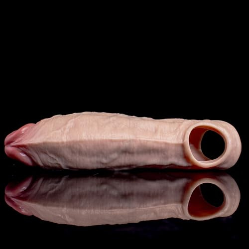 Seckoe Penisverlängerung Penishülle für Männer – Realistische Penismanschette aus Silikon für mehr Länge & Komfort, cock sleeve für Paare, monster penis sleeve für intensivere Stimulation