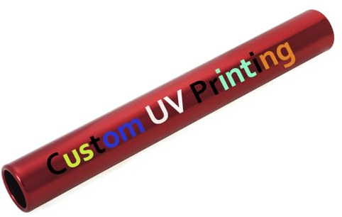 Muka Bastón de Relevo de Aluminio con Logotipo Personalizado Impreso en UV, Tamaño Oficial para Atletismo, 1 Pieza Minorista, Rojo