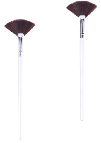 SOESFOUFU 2 Brochas para Mascarilla Facial de Fibra Sintética, Aplicadores Portátiles y Fáciles de Usar para Mujeres, Set de 2 Piezas para Cuidado y Belleza Facial
