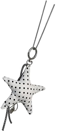 Générique Chaîne de pull avec pendentif étoile à pois, collier réglable en tissu doux pour tenues décontractées, collier en tissu doux et cool pour fille