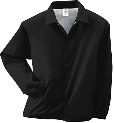 Augusta Sportswear Augusta Nylon Coach's Jacket/Lined, Black, Medium