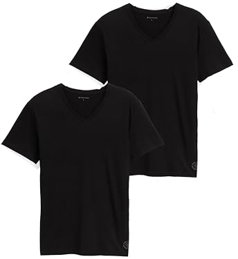 TOM TAILOR Herr Grundläggande t-shirt i dubbelpack med V-ringning