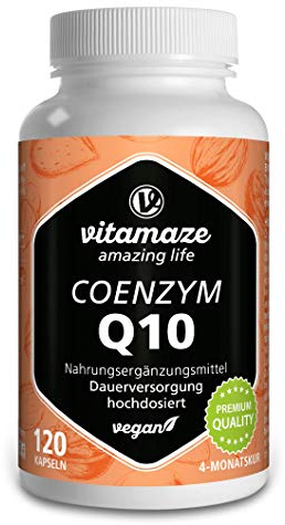 Coenzym Q10 hochdosiert, 200 mg pro Kapsel, vegan, 120 Kapseln für 4 Monate, 98% Ubichinon mit optimaler Bioverfügbarkeit, ohne unnötige Zusatzstoffe, Made in Germany