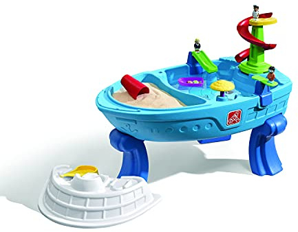 Step2 Fiesta Cruise Sand & Water Table per Bambini, Kit di Accessori da 10 Pezzi, Tavolo per attività acquatiche per Bambini, Giocattolo Estivo per Esterni e Interni, età 2+, Multicolore