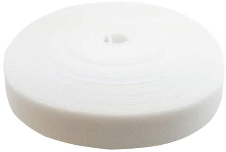 5m Rolle Klettband, back-to-back beidseitig, Größen Farbwahl, Größe:30mm, Farbe:weiß