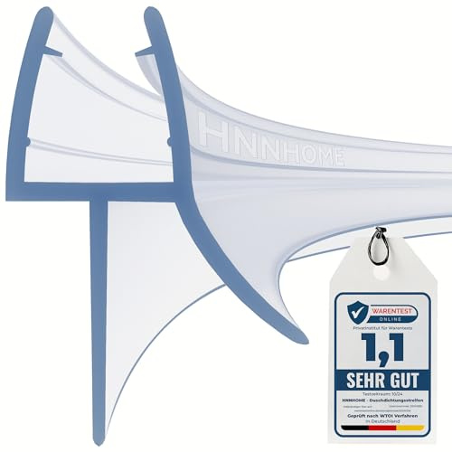 HNNHOME Vorgekrümmte Duschwanddichtungsstreifen für 10 mm gebogenes Glas, 20 mm Spalt | Duschtürdichtung, Badewannentürdichtung, gebogene Duschtür-Passform, flexible Gummikonstruktion, verhindert Auslaufen