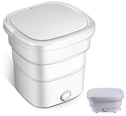 Washers Mini Lavatrice Pieghevole, Lavatrice elettrica Portatile con Funzionamento a manopola, Secchio per Lavanderia Personale Piccola Lavatrice per Viaggi in Campeggio