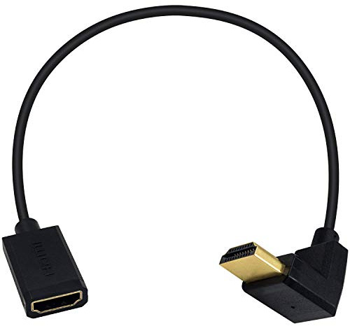 Duttek Cavo HDMI HDMI 4K, estremamente sottile, angolato da HDMI maschio a femmina, compatibile con Nintendo Switch, PS5, PS4, Roku TV Stick, lettore Blu Ray, ecc. 30 cm