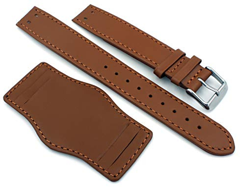 Sulla Bund-Uhrenarmband mit Unterlage für feste Stege, Dornschließe | Leder, Dornschließe