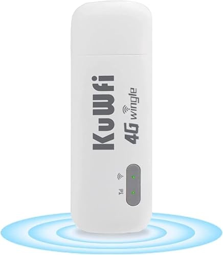 KuWFi LTE Stick LTE 4G Dongle, 150 Mbps USB mobiler WLAN-Dongle entsperrt 4G WiFi Router Netzwerk Hotspot 4G WiFi Router mit SIM-Kartensteckplatz WLAN LTE Modem