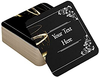 Personalised Beer Mats Pack of 48 - Multi Bulk Buy Absorbent Recyclable Cardboard Drink Mat Coasters 95mm x 95mm x 1mm Square - Accessories for Home Bars Pubs - CO-CARD-DI053-48 - ADD NAME/TEXT