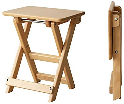 DUNAKE Esszimmerstuhl Esszimmerstühle Hochrücken-Küchenstühle,nordische Massivholz-Klapphocker, für Garten-Patio-Rasen im Freien, 43 * 36 * 26cm, Sessel-Tabelle (Color : Natural)