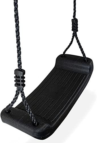 HOQ Schaukel-Sitz - verstellbares Schaukel-Brett - rutschfeste, wetterfeste Kinder-Schaukel - Garten- & Spielplatz-Zubehör - Indoor & Outdoor Schwarz