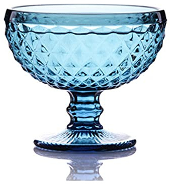 caihuashopping Salatschüssel Glasschüssel Salatschüssel Glas for Dessert Mühle Shake Becher Glas Geprägte Eiscremetasse Europäische Kreative Salatschilder 300ml Servierschale (Color : J)