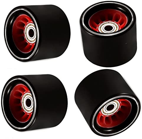 TGHY 4 Skateboard Räder Skate Räder mit Lagern Longboard Räder Cruiser Räde Ersatzräder Rollen für Doppel Rollschuhlaufen Quad Skating Skateboarding 60mmx45mm 90A,Schwarz