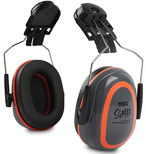 GREEN DEVIL Hearing Protection Ear Muffs For Hard Hat SNR27dB/NRR 22dB Noise reduction Low Profile Helmet mounted Safety Earmuff for Construction or Manufacturing