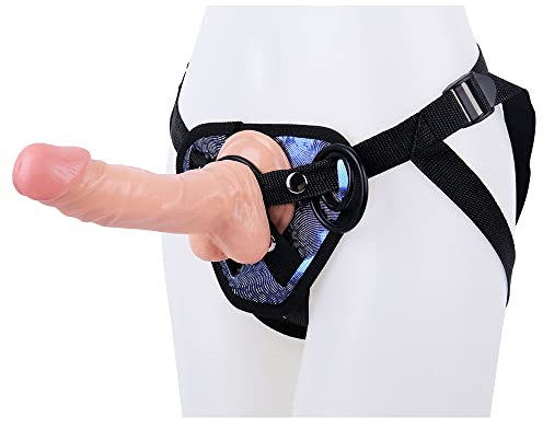 Mit 3 Ringen Unterschiedlicher Größe Silikon-Dildo Einstellbar Umschnalldildo Realistische Nachbildung des Penis Anal-Dildo Bondage-Riemen-Dildo Einen Dildo Tragen,Flesh