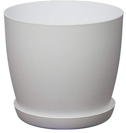 Home Garden Ornaments Plant Pots Indoor, Indoor Plant Pot - Decorative Flower Pots with Mat Surface and Plant Pot Saucer (Diameter: 30cm, Colour: White)