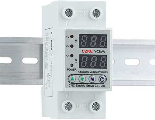 ANZOAT YC6VA Haushalts-DIN-Schiene, verstellbar, digital, Dual-Display, Überstromschutz, AC 230 V, 40 A, 63 A (Größe: 40 A)