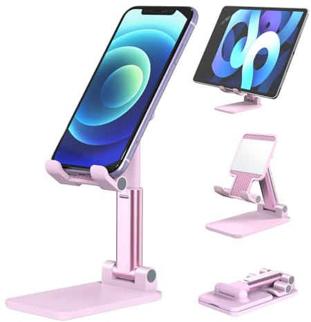 VIKY® Verstellbare Handyständer für Tisch, Multi-Winkel/Höhenverstellbarer Handy Halterung Tisch, Handy Ständer Klappbar, Handyhalterung Tisch, Smartphone Ständer für 4-11 Zoll Handys und Tablets