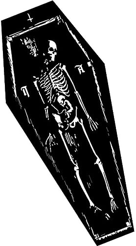 Hrippy Halloween Sargteppiche Matte, Gotisches Skelett Schwarzer Sarg Teppich Nicht Rutschfestig Teppichmatten Für Küchenschlafzimmer Wohnzimmer
