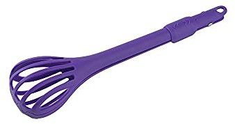 BBAUER ddq Wisk Küchen-Schneebesen, multifunktionaler Haushalts-Eierschläger, DREI-in-Handmixer, Eier schöpfen, Nudeln schöpfen, Brotzangen-Rührwerk (Color : Purple)