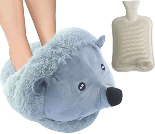 LKH Feet Warmers Hot Water Bottle with Cover UK – 2L Super Soft Sherpa Foot Warmer for Women & Men – Non-Electric Heated Foot Muffs for Pain Relief & Cosy Winter Gift