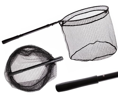Wild Devil Baits Automatic Landing Net Einhand Spinn Kescher Raubfischkescher Faltbar Gummiert
