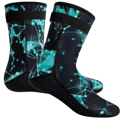 Calzini unisex in neoprene, resistenti alla sabbia, 3 mm, resistenti alla sabbia, con suola antiscivolo, per sport acquatici, nuoto, kayak, immersioni, Nero , S