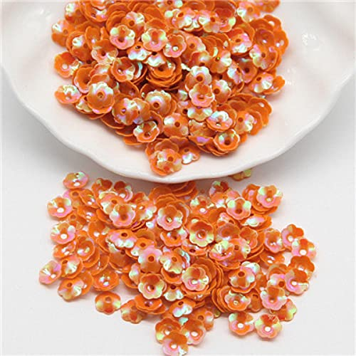 Nähen trimmen, Pailletten-Blumen-Pailletten, lose Paillette, Handarbeiten, Nähen, PVC-Paillettes, Beschläge, Modeschmuck, Basteln, 30 g (Color : Ab orange, Size : 0.24in)