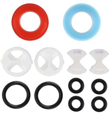 Kit di ricambio per cartuccia per valvola del rubinetto, 12 pezzi, rondelle per miscelatore, set con dischi in ceramica, 1/2 giro, guarnizioni ad anello in silicone, rondelle per la riparazione di