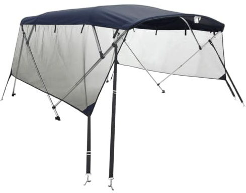 vidaXL Toldo Bimini 4 Arcos con Paredes Laterales de Malla