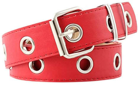 TINEASUR Taillengürtel Damen Modegürtel Kunstleder Gürtel Mit Metallschnalle Und Lochbund Für Alltagskleidung Und Hose