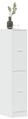 Homgoday Moderner Apotheker-Schrank Hochglanz-Weiß Holzwerkstoff 30x41x144,5 cm - Küche & Wohnzimmer Model855529
