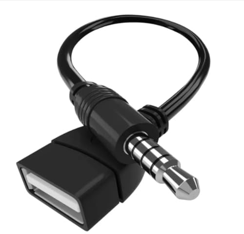 Pak Cougar USB to Jack Adapter, 3.5mm Male Car AUX Audio Jack Plug to USB 2.0 Female Converter, MP3 Decoding Function