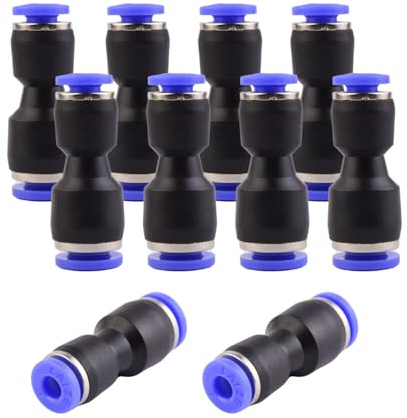 ANGEEK 10 stycken 6 till 4 mm snabbkontakt med variabel diameter pneumatiska reducerare pushie snabbkoppling snabbkopplingar för anslutning till luft och vatten