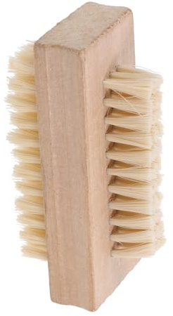 FRCOLOR Doppelseitige Nagelbürste Griff mit Naturborsten Mittelharte Borsten 10x4,5x4cm für Hand und Fußpflege Nagelhautentfernung Spa Massage
