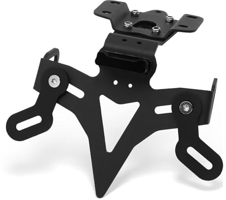 WingFly Support de Plaque Moto, Universel Porte Plaque Immatriculation avec lumière LED, CNC Aluminium Arrière Support de Plaque D'immatriculation Réglable, pour MT01, MT07, MT09