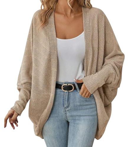 Lange Strickjacke Damen, Cardigan Damen, Sommerjacke Leicht Dünne Jacke Frühling Langarm Strickjacken Für Damen, Einfarbig Basic Vorne Offen Sommerstrickjacke Damen Leicht Longstrickjacke