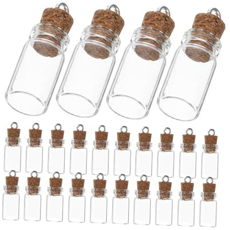 Kichvoe 50Pcs Clear Mini Glass Jars with Cork Stoppers DIY Wish Bottles for Messages Wedding Party Favors for Crafting Decor and Gifting