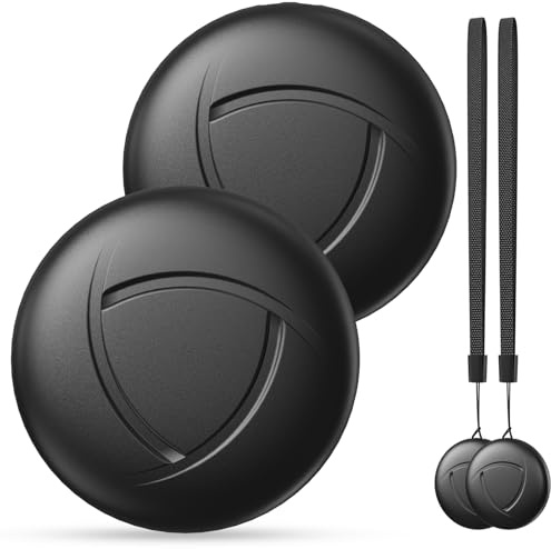 Traceur Bluetooth Noir 2 Pack - Tracker Tag Compatible avec Apple Localiser (Uniquement iOS 14.5+), Trouve Téléphone et Clés, GPS Localisateur pour Portefeuilles et Valises, Batterie Remplaçable