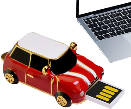 Memoria USB,Llavero USB Retro con Forma de Coche Clásico - Almacenamiento Portátil de 4GB para Fotos Datos Computadora Portátil TV Cámara