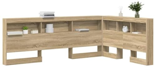 vidaXL Tête de lit de Rangement Chêne Sonoma 120 cm Bois d'ingénierie, Mobilier de Chambre, tête de lit rectangulaire, Solutions de Rangement, Design Compact et Pratique, Style Minimaliste