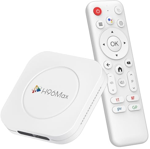 LEFFOT Android 14.0 TV Box 2025, M1 Plus 4K Ultra HD Smart TV Box, 4GB RAM 32GB ROM, Streaming Device for TV with Voice Control, 2.4G & 5G WiFi 6, BT 5.4, HDR10, Rockchip RK3528 Quad Core A53